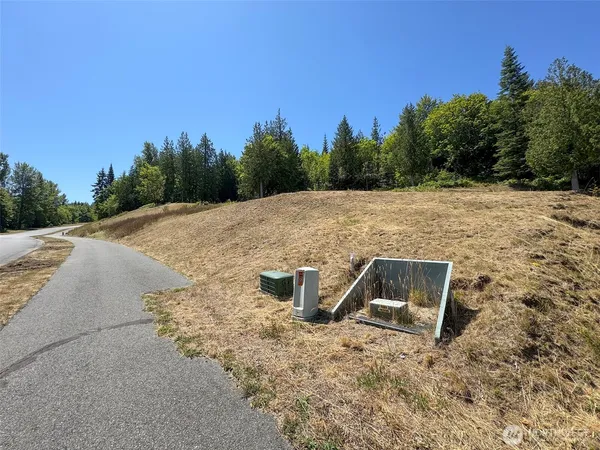 a view of a city with mountains in the background