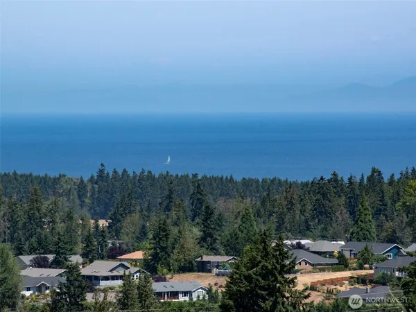 a view of a city with sunset view