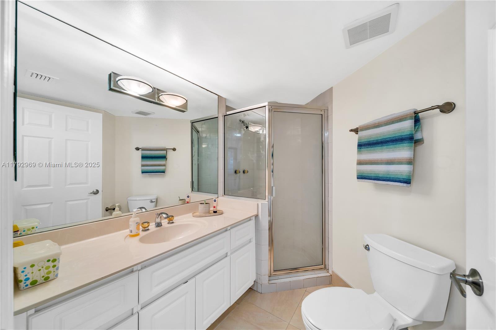 6301 Collins Avenue, Unit 1708 Miami Beach, FL 33141 - Photo 14 of 43 a bathroom with a sink a toilet and shower