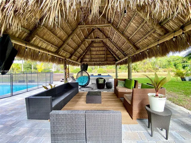 a view of a golf course with a park