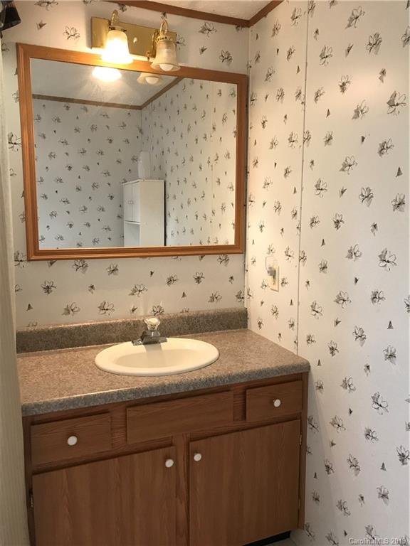 124 Fair Share Road Salisbury, NC 28147 - Photo 28 of 33 a bathroom with a sink a mirror and a shower
