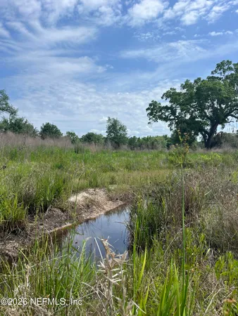 a view of a lake with a city