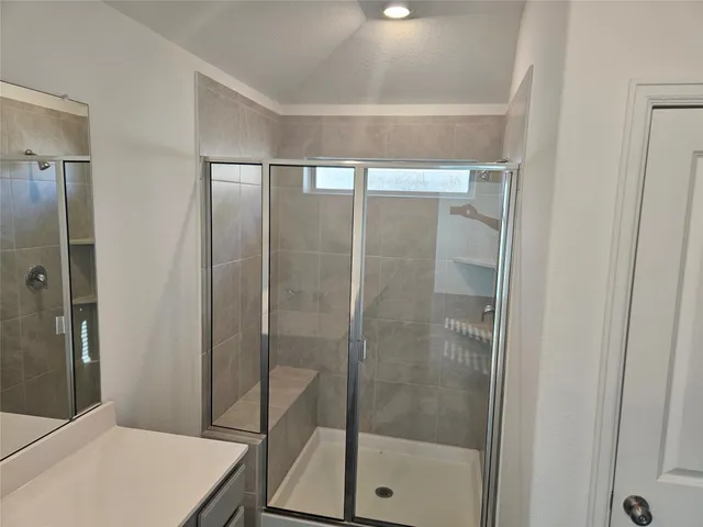 a bathroom with a shower