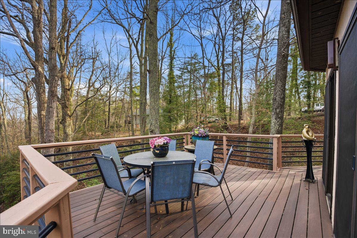 1142 Ranger Ridge Road Lusby, MD 20657 - Photo 13 of 53 a view of deck with furniture and trees