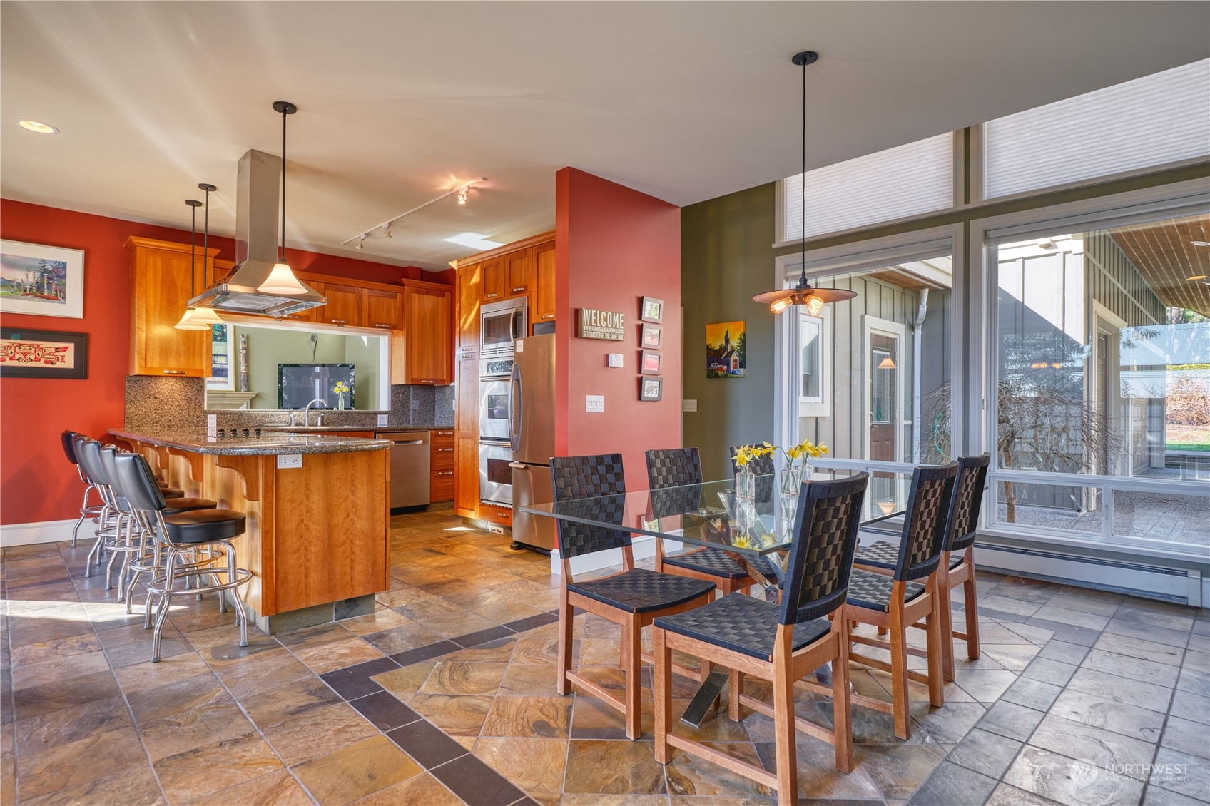589 South Beach Road Point Roberts, WA 98281 - Photo 4 of 37 a view of a dining room with furniture window and outside view