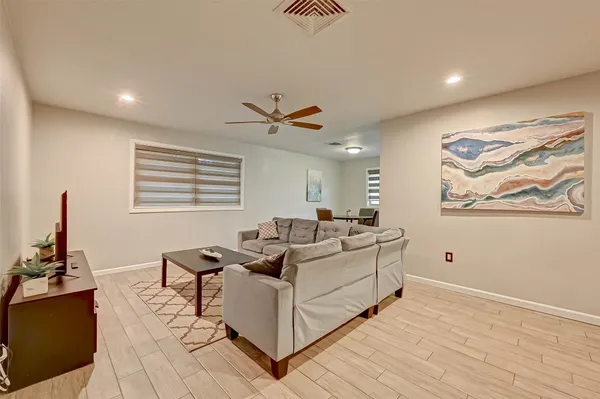 a living room with furniture