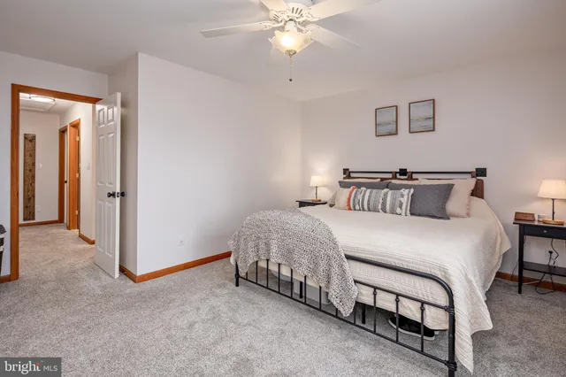 a bedroom with furniture and windows