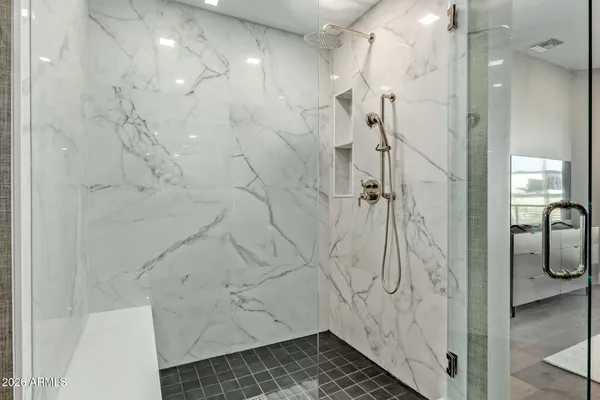 a bathroom with a shower