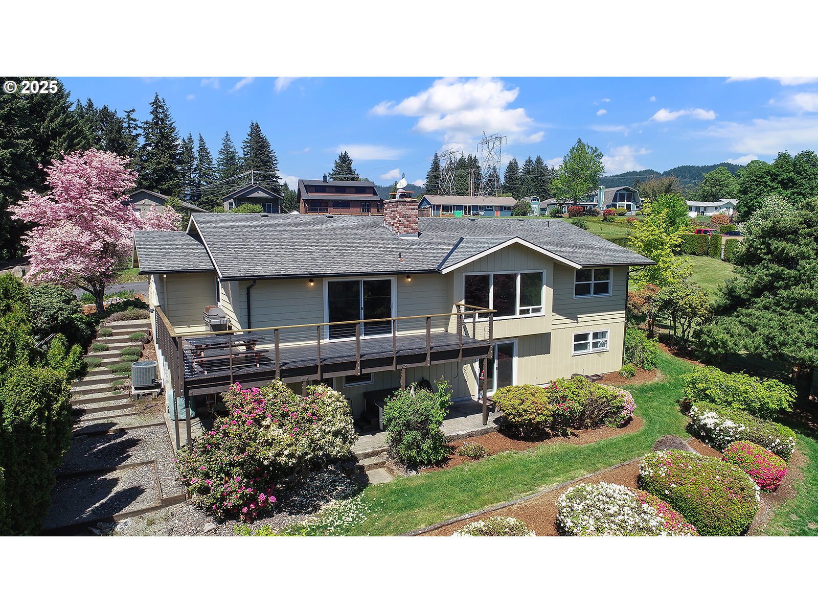 101 Allen Street Carson, WA 98610 - Photo 38 of 48 a aerial view of a house with a yard and a large tree