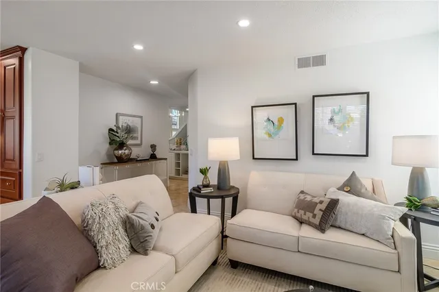 a living room with furniture