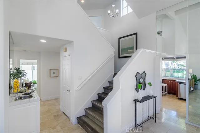 a view of a hallway with natural light