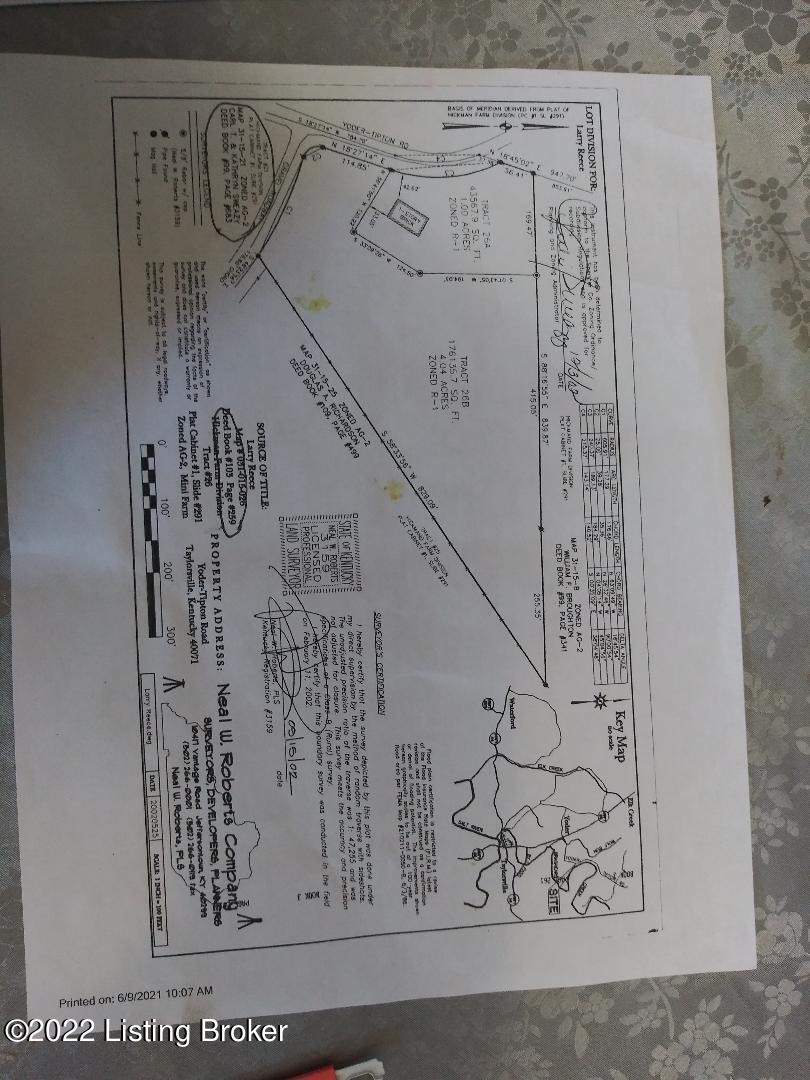 26 B Yoder Tipton Road Taylorsville, KY 40071 - Photo 2 of 2 Survey Yoder Tipton