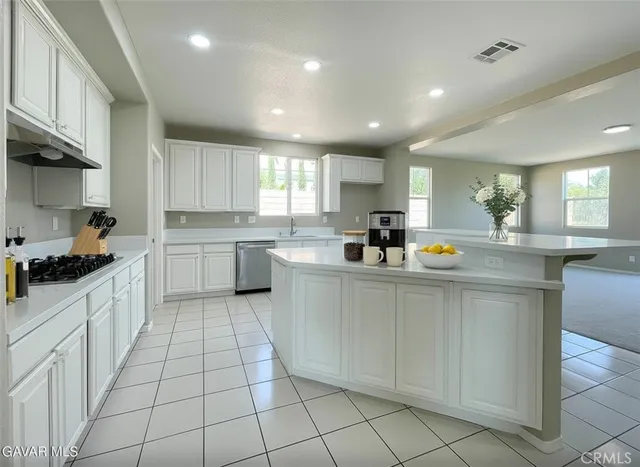 a kitchen with stainless steel appliances granite countertop a sink and cabinets