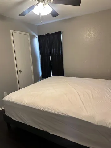 a large bed in a bedroom