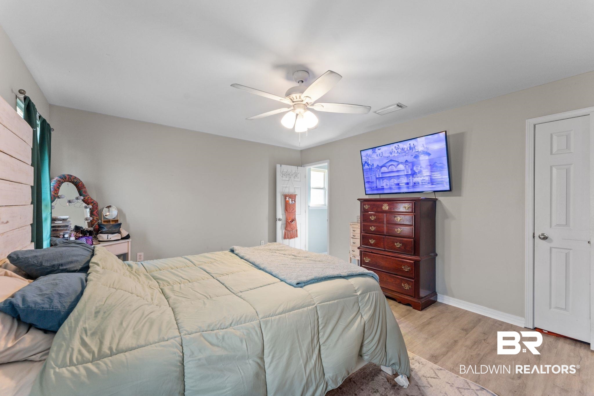 1549 Majesty Loop Foley, AL 36535 - Photo 13 of 25 Bedroom with light wood-style flooring and a ceiling fan