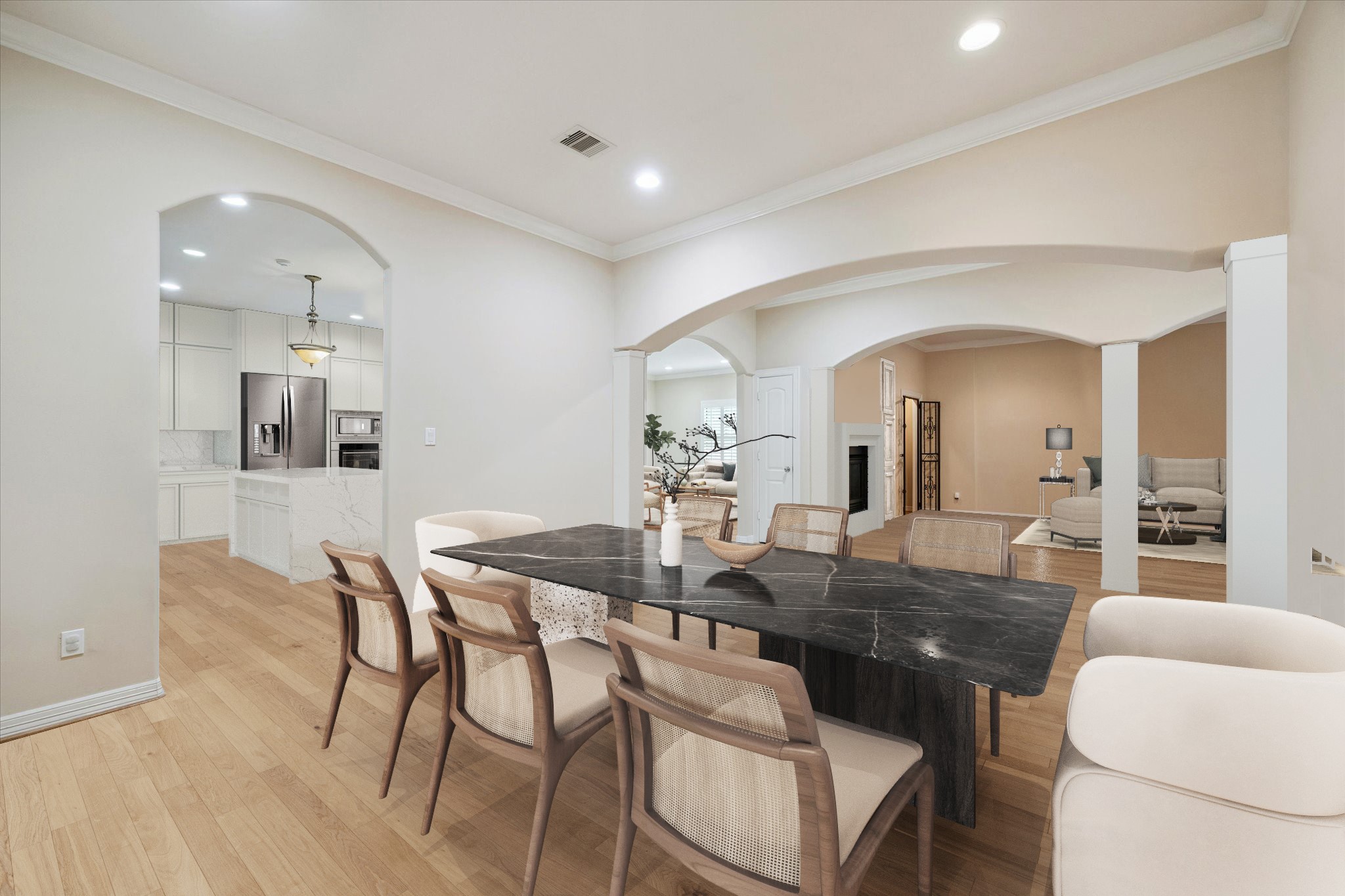 2601 Talbott Street Houston, TX 77005 - Photo 13 of 25 Virtually renovated dining room showcases the functional layout for both entertaining and casual living.