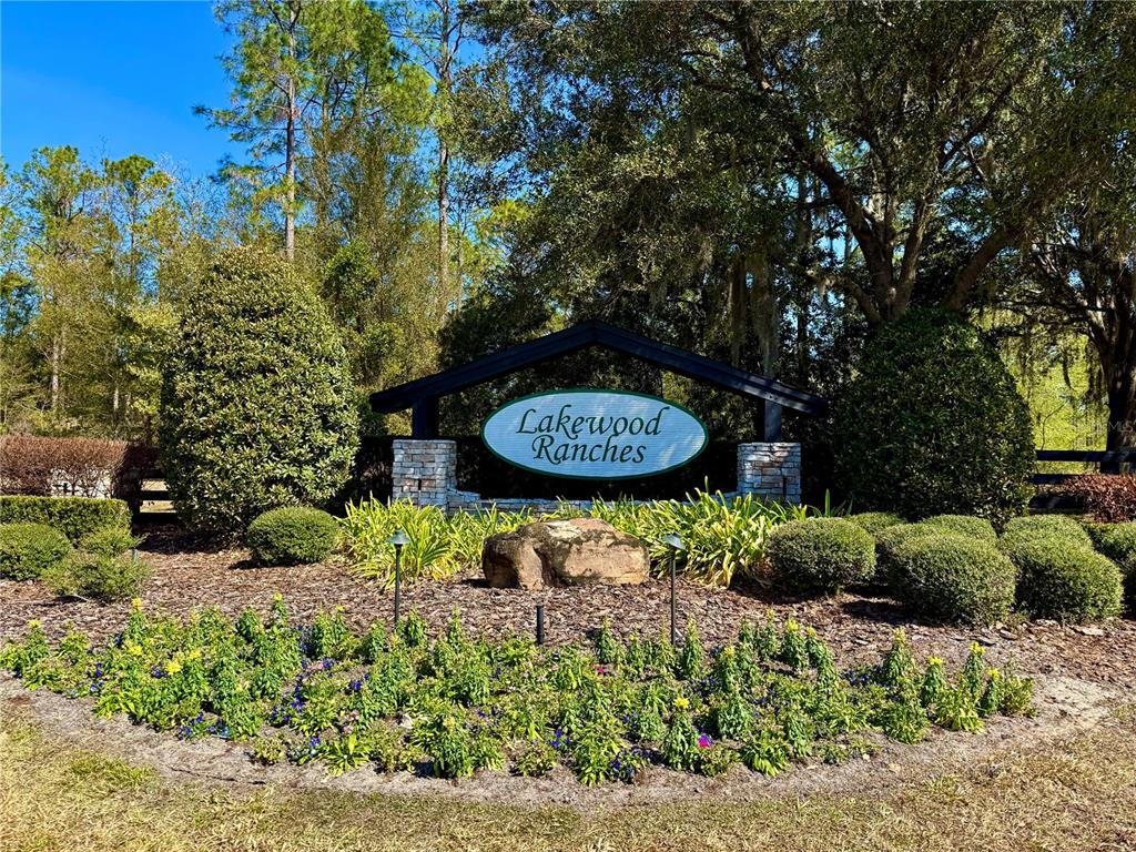 35135 Pinegate Trail Eustis, FL 32736 - Photo 3 of 23 a view of a backyard with plants and a fountain