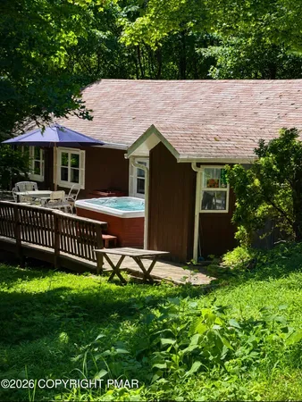 a view of a backyard with plants
