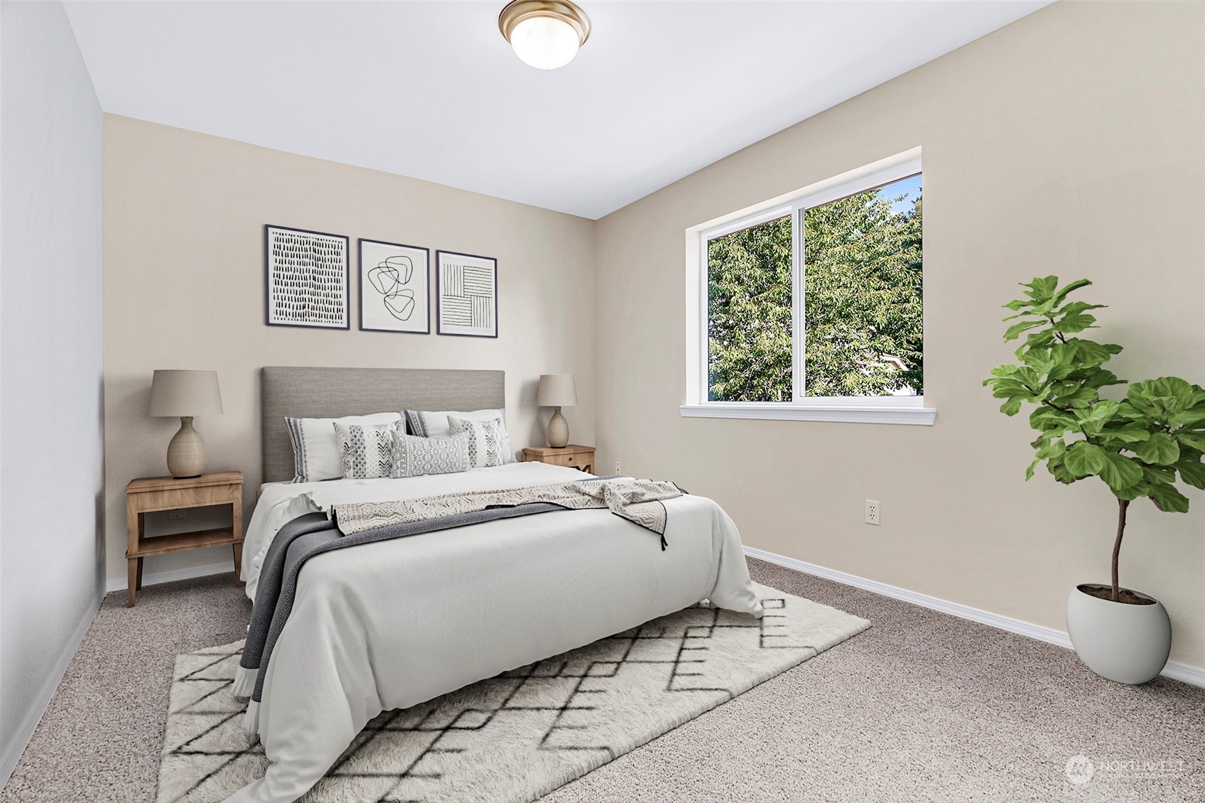 1730 Southeast 30th Place Renton, WA 98055 - Photo 23 of 31 a bedroom with a bed and a potted plant