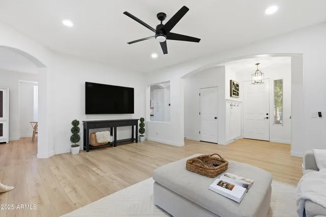 a view of a hallway with entryway