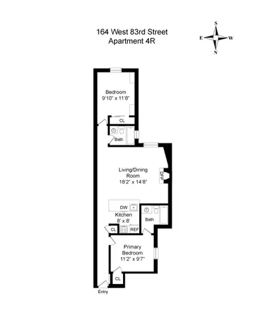 $1,100,000 | 164 West 83rd Street, Unit 4R | Upper West Side