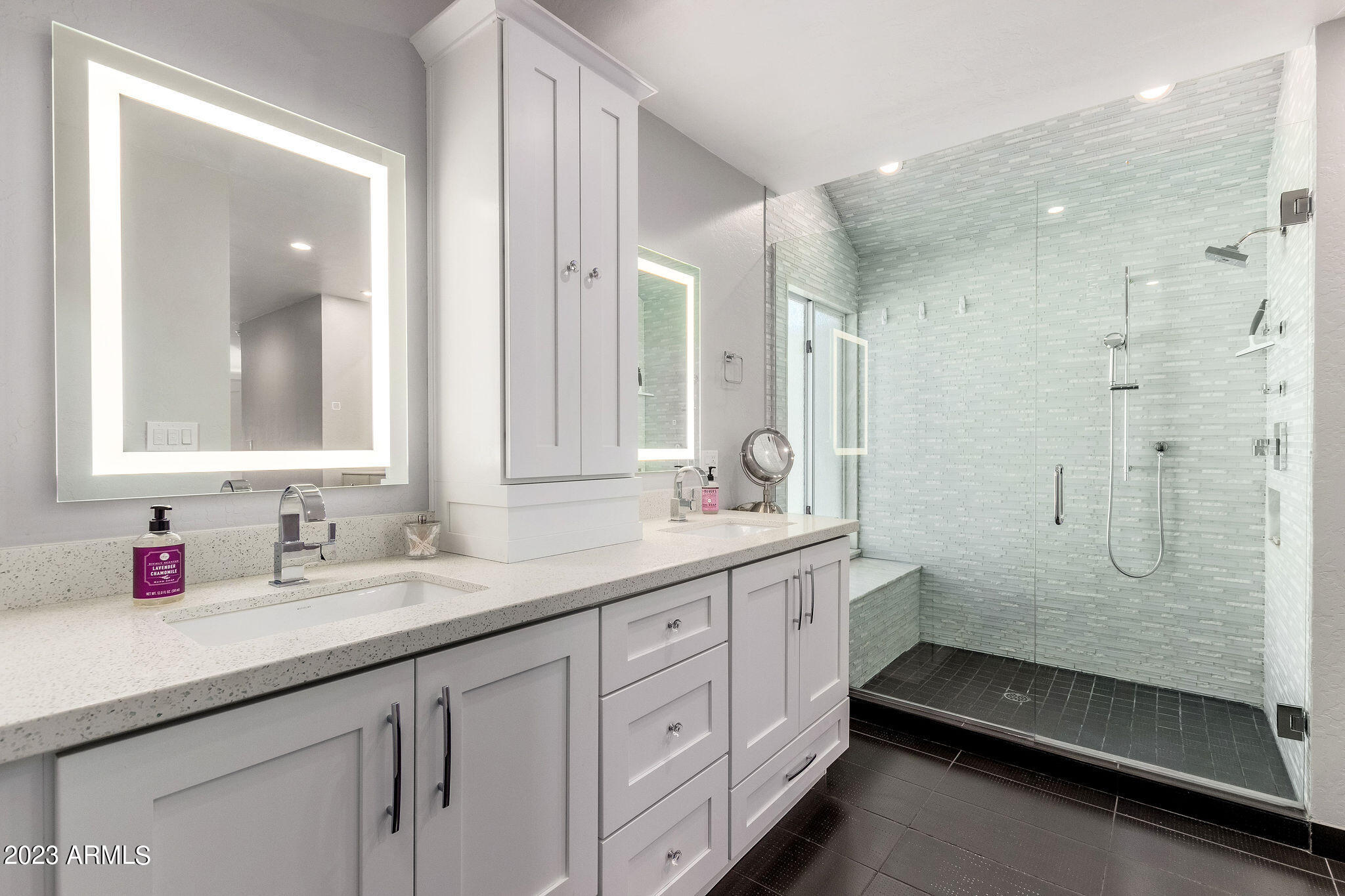 5822 North Scottsdale Road Paradise Valley, AZ 85253 - Photo 13 of 31 a bathroom with a granite countertop sink mirror and double