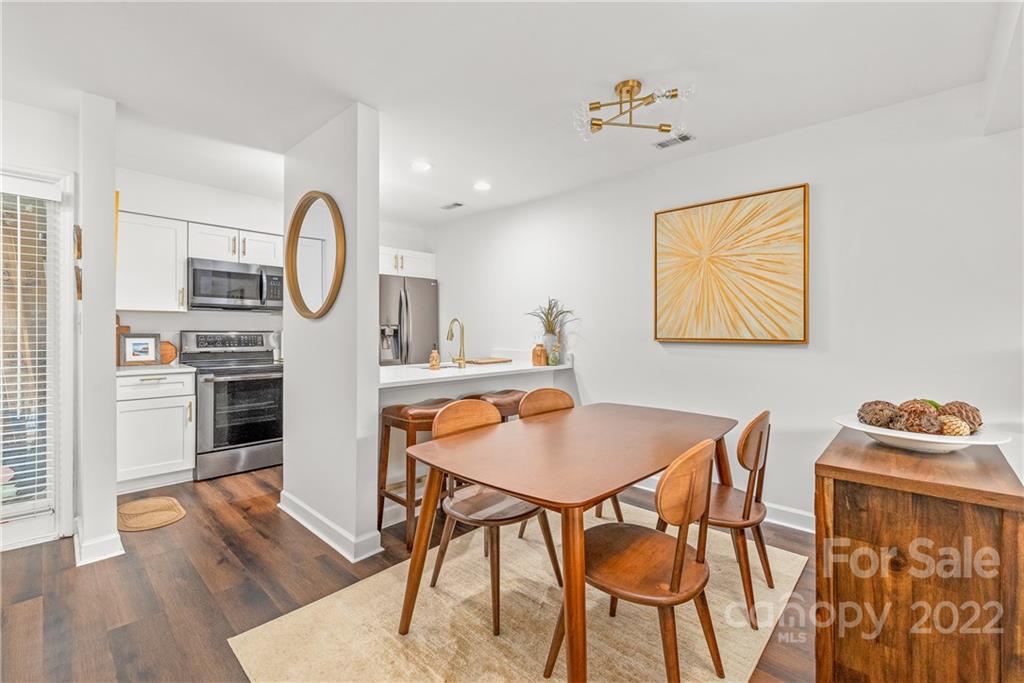 318 Queens Road, Unit 2 Charlotte, NC 28204 - Photo 7 of 18 a dining room with furniture and wooden floor
