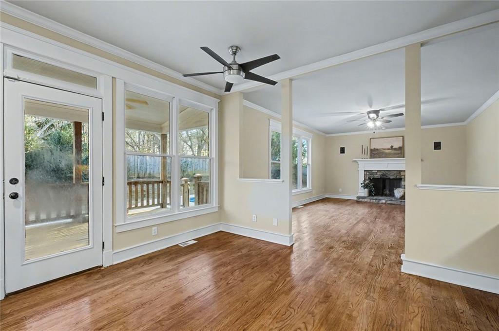 3105 Brick Lane Decatur, GA 30033 - Photo 18 of 72 a view of livingroom with hardwood floor and a ceiling fan