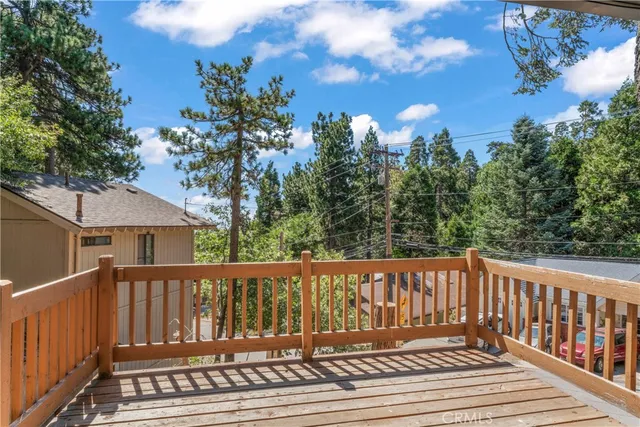a view of wooden deck