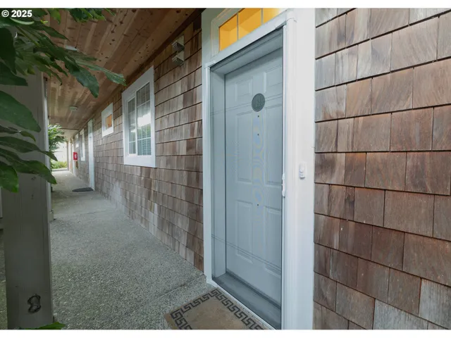 a view of a door of the house