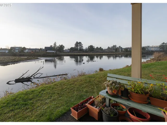 a view of a lake with a mountain in the background