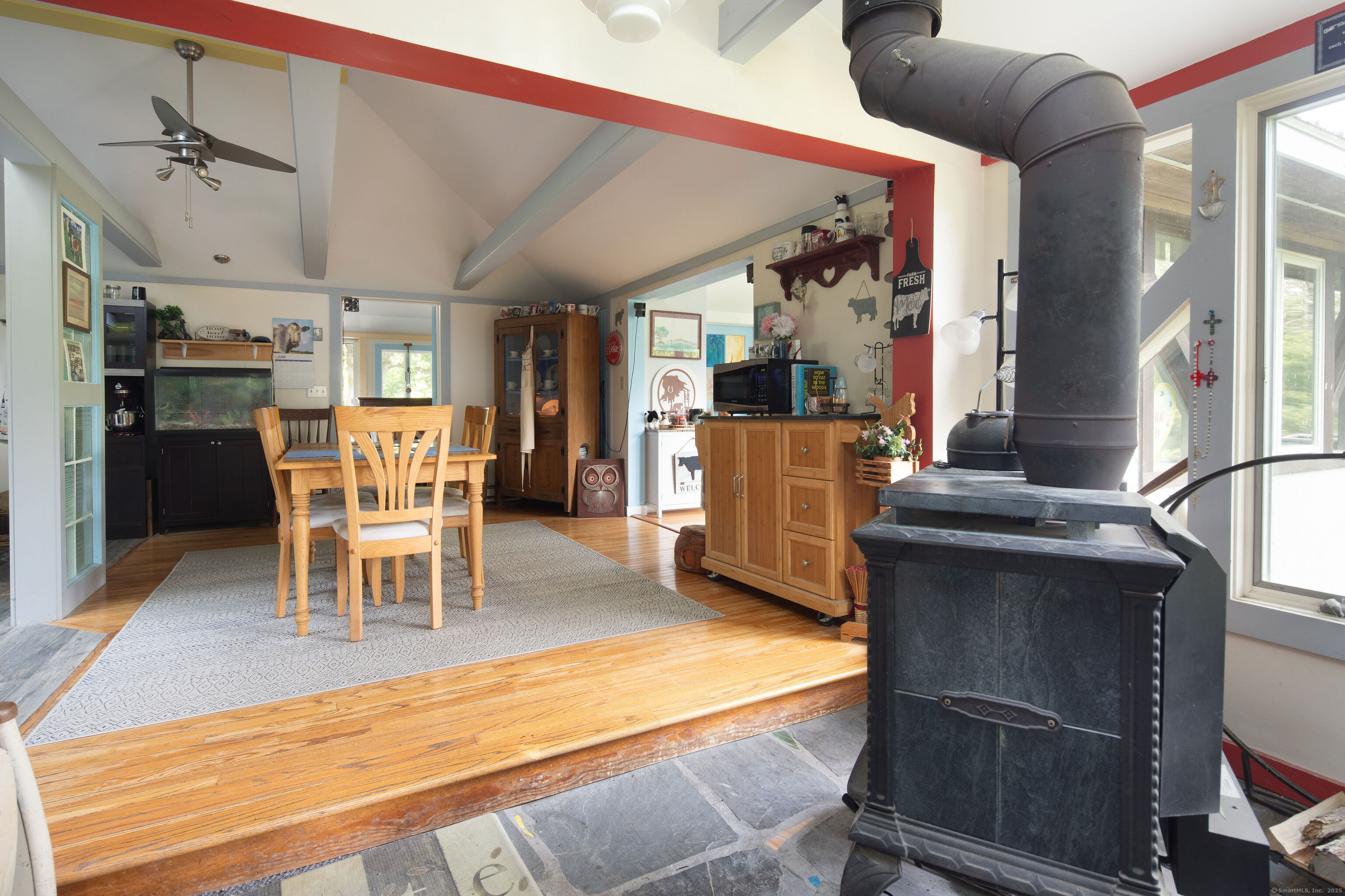 48 Preston Lane Salisbury, CT 06068 - Photo 14 of 36 a dining room with furniture and a kitchen view