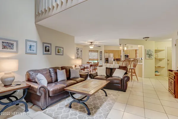 a living room with furniture