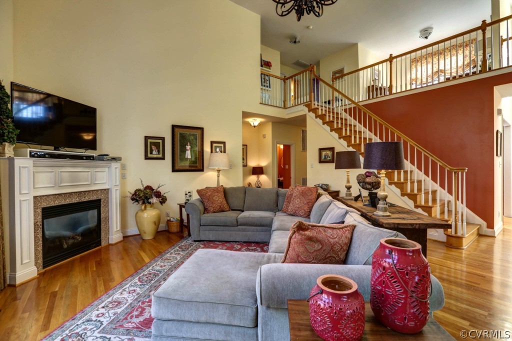 12000 Club Ridge Drive Chester, VA 23836 - Photo 6 of 24 a living room with furniture flat screen tv and a fireplace