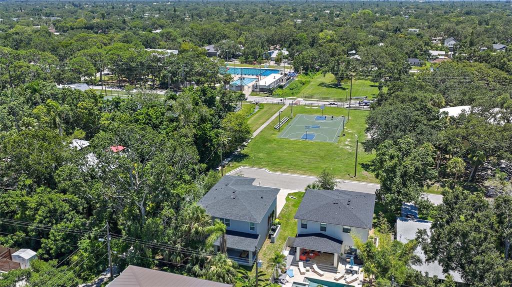 2587 Temple Street Sarasota, FL 34239 - Photo 53 of 54 an aerial view of a house with a garden