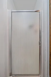 a close up view of a shower