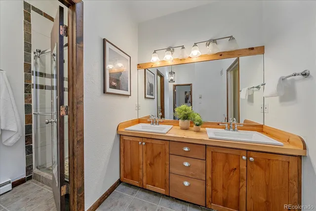 a bathroom with a shower