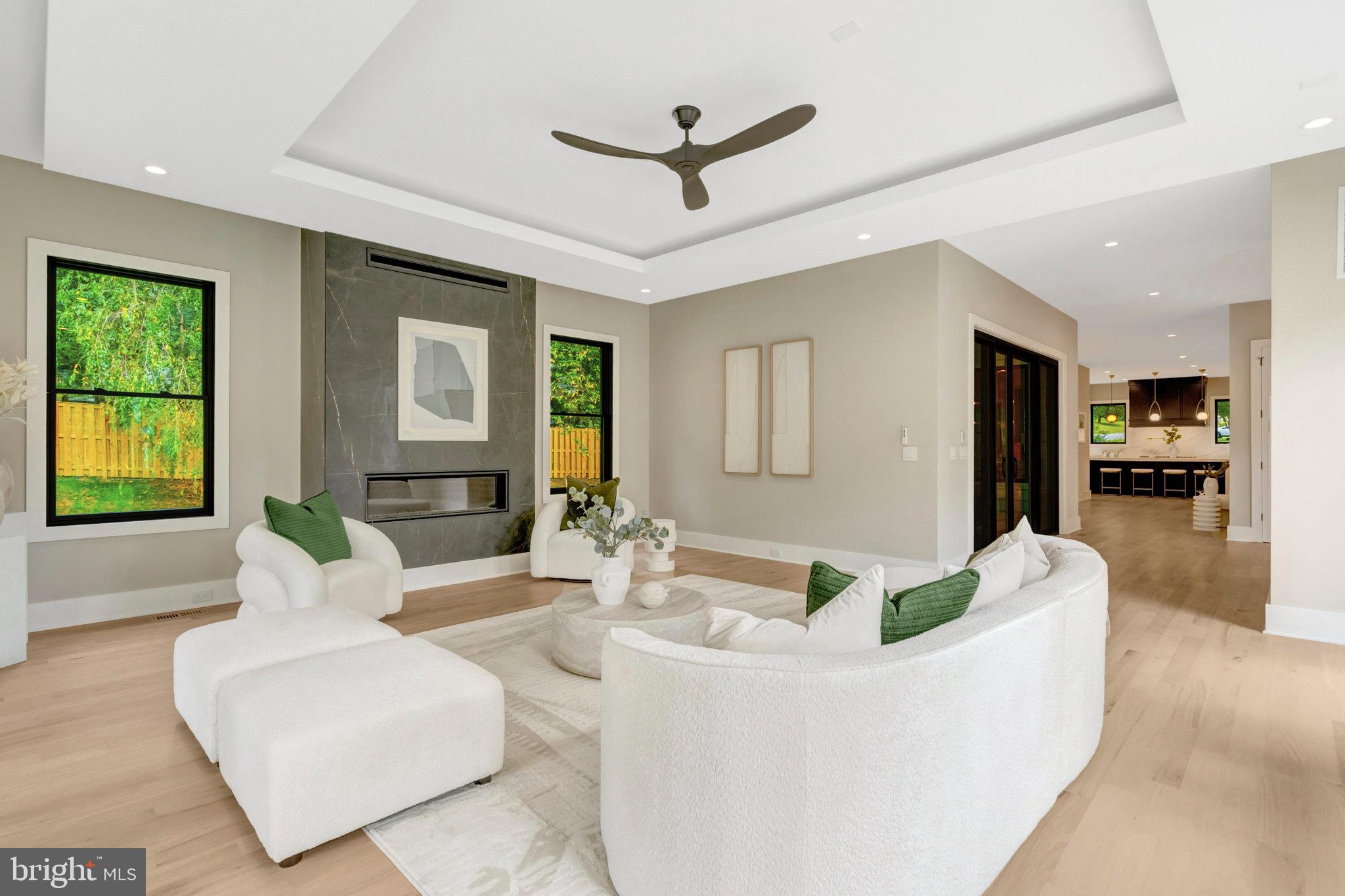 7400 Churchill Road McLean, VA 22101 - Photo 14 of 119 Box ceiling with color changing strip lighting