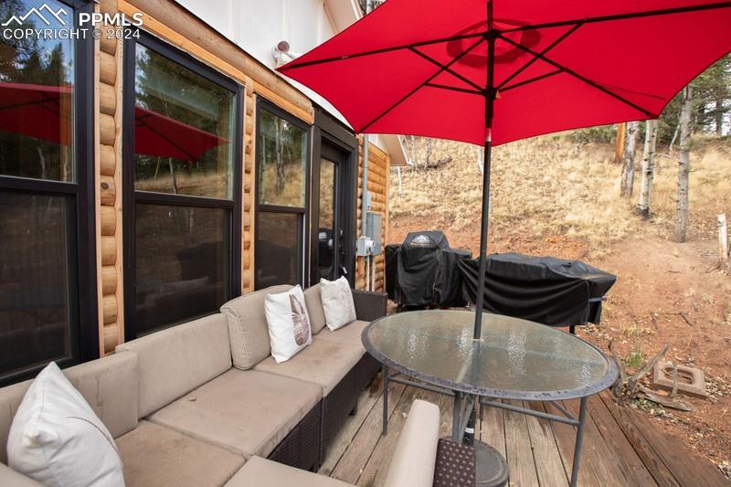 361 Willow Road Divide, CO 80814 - Photo 24 of 28 a backyard of a house with seating space