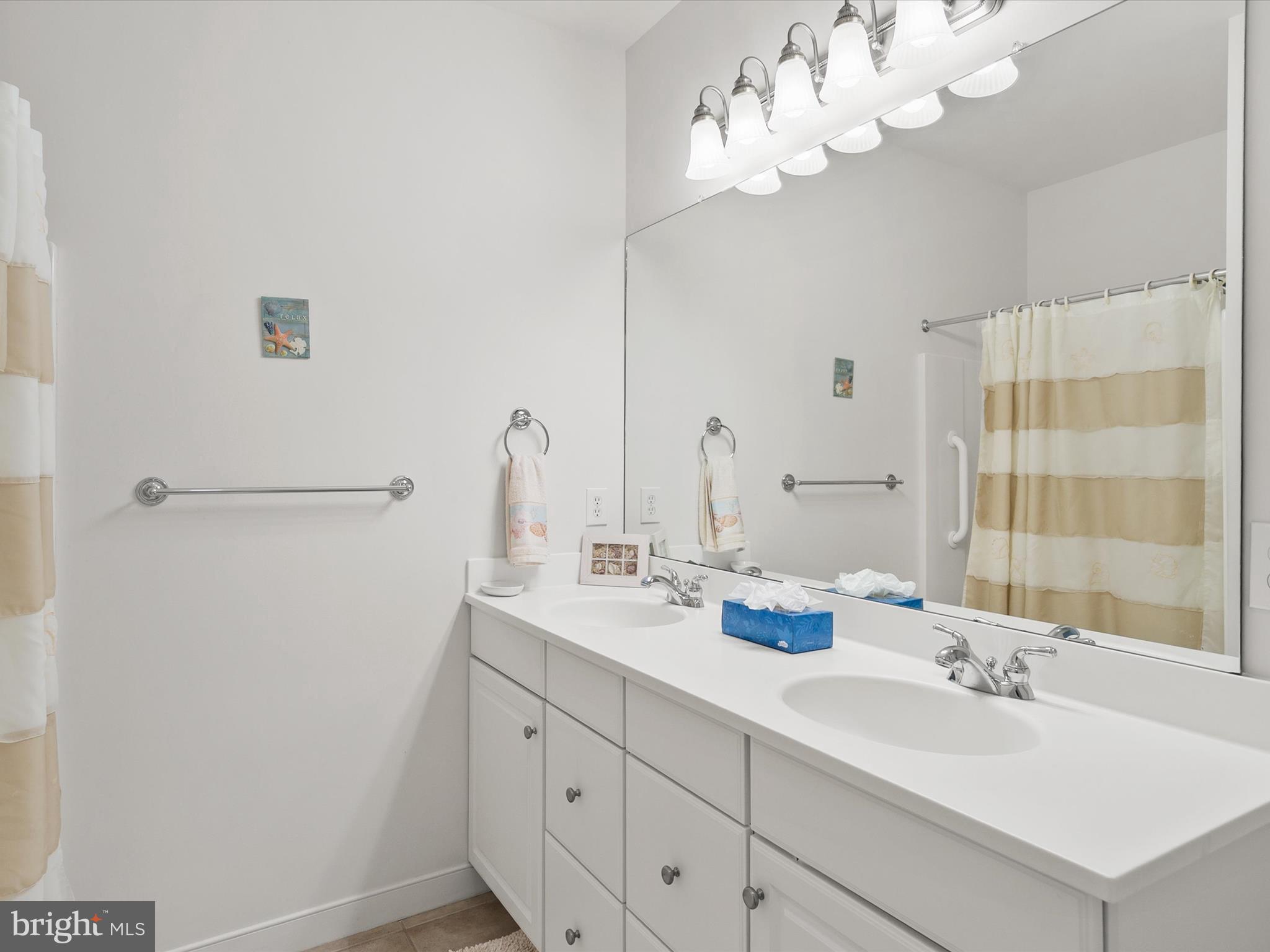30611 Cedar Neck Road, Unit 2204 Ocean View, DE 19970 - Photo 18 of 33 a bathroom with a sink a mirror and a shower