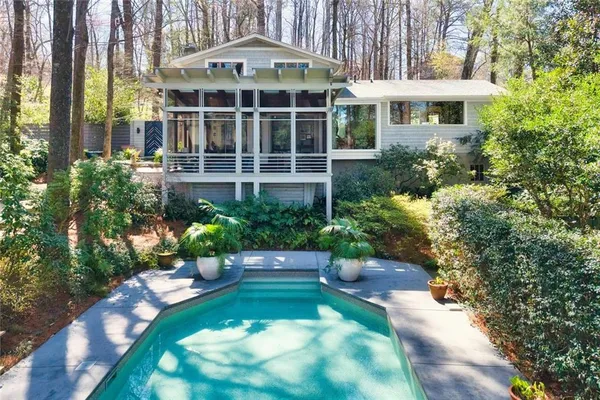 a house view with a garden space
