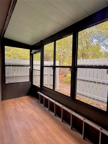 a backyard of a house with lots of green space
