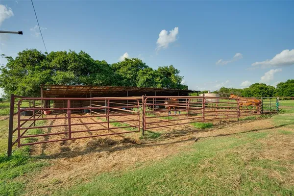a view of a lake from a yard