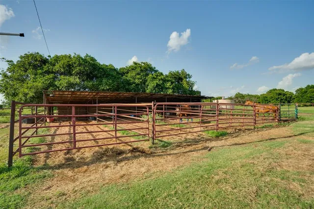 a view of a lake from a yard