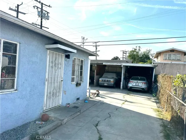 a view of a car garage of a house
