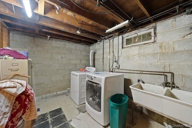 a utility room with a washer and dryer