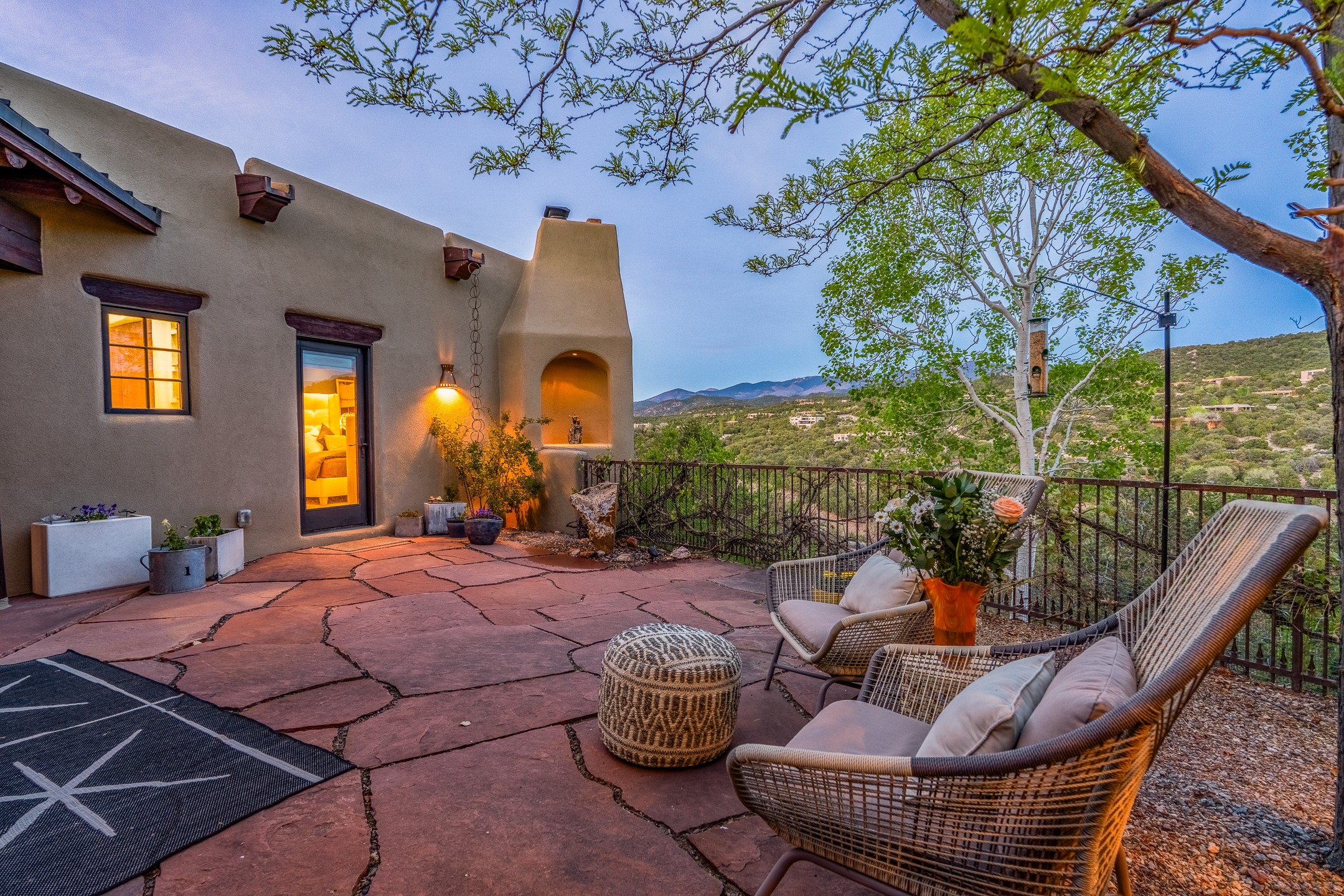 148 Barranca Road Santa Fe, NM 87501 - Photo 55 of 86 Outdoor living room adjacent to the wet bar