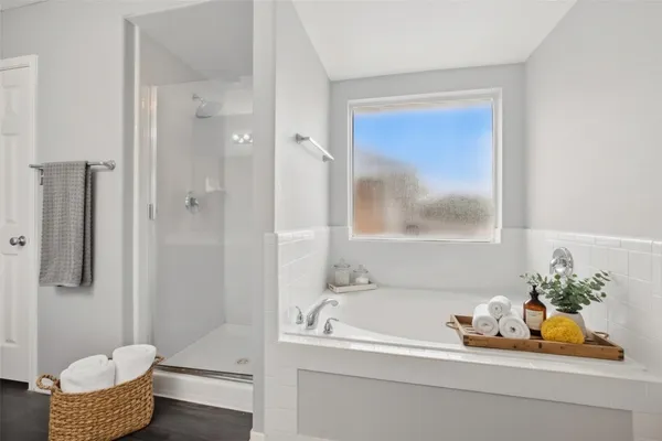 a bath room with a toilet and a bath tub