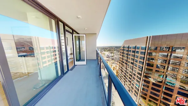a view of balcony with city view