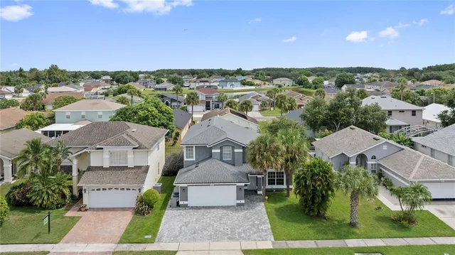 an aerial view of multiple houses